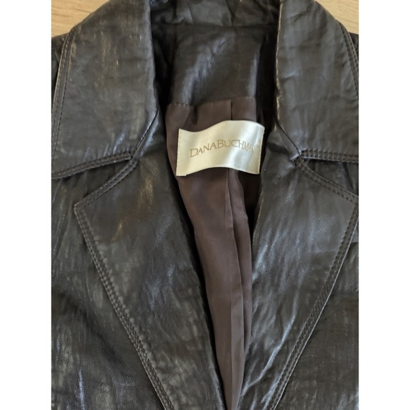 Dana Bachman Women's Leather Jacket 4 VTG blazer - Picture 3 of 6